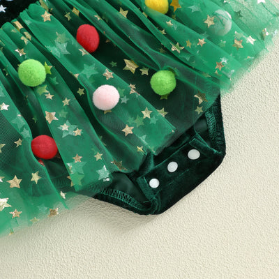 SANTA BABY Velvet Romper Dress