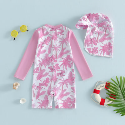 PINK PARADISE Swimsuit with Sun Hat