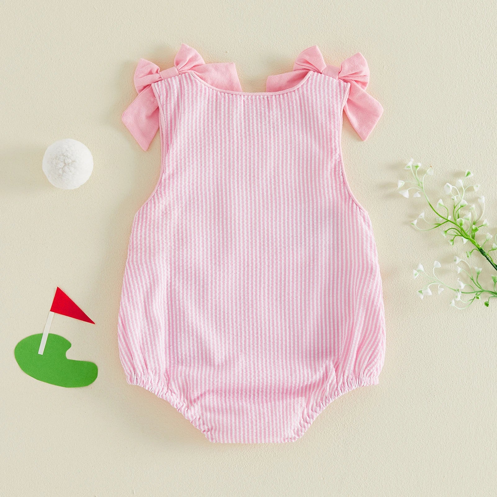 GOLF CART Pink Bowtie Onesie