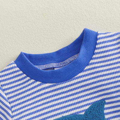 SHARK Striped Onesie