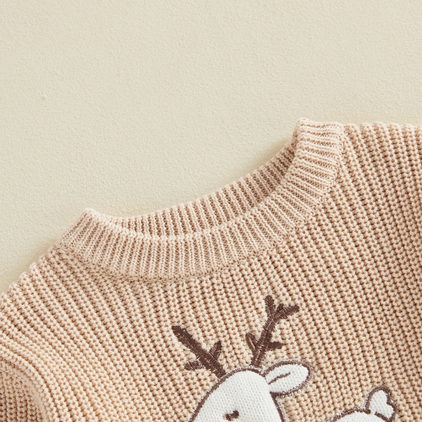 MY FIRST CHRISTMAS White Reindeer Knitted Sweater