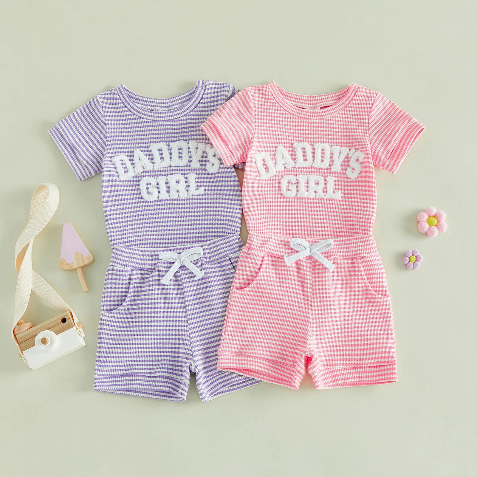 DADDY'S GIRL Striped Outfit