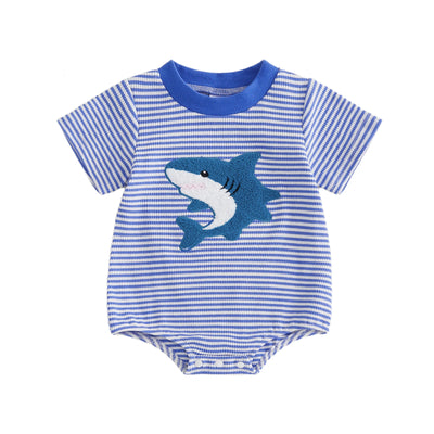 SHARK Striped Onesie