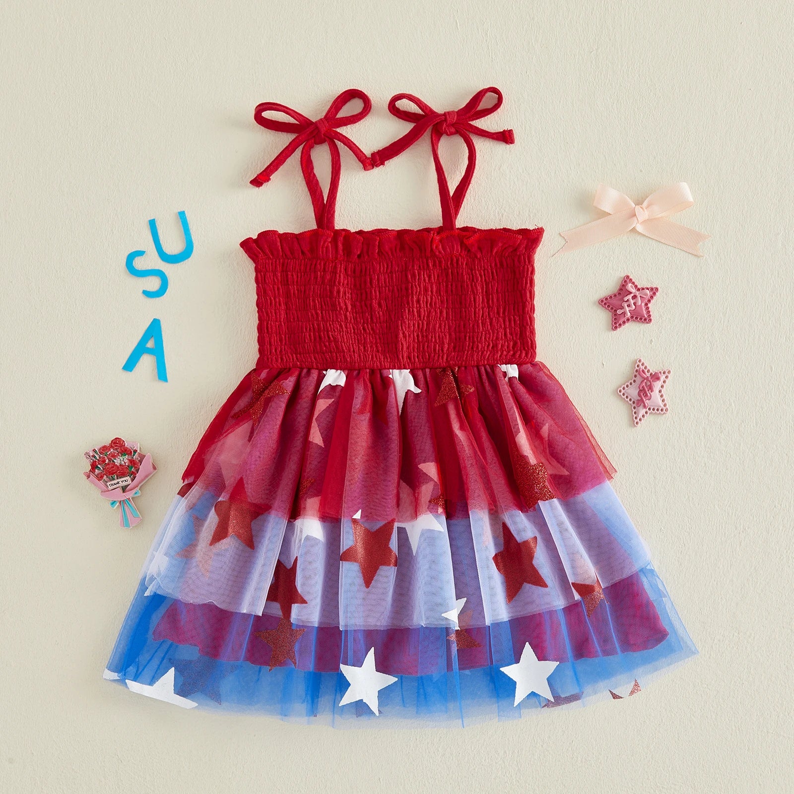 USA Smocked Star Dress