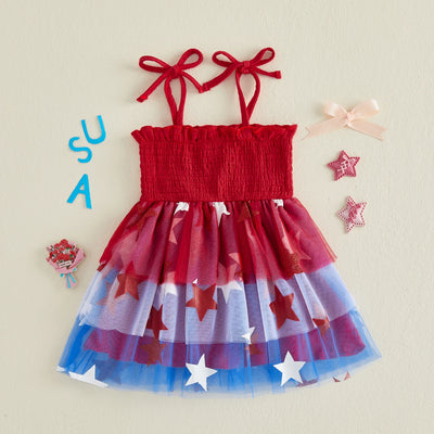 USA Smocked Star Dress
