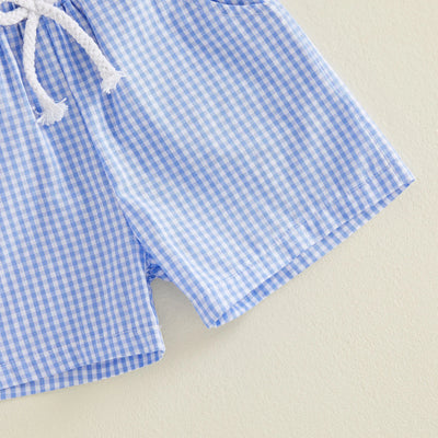 USA Flag Checkered Shorts Outfit