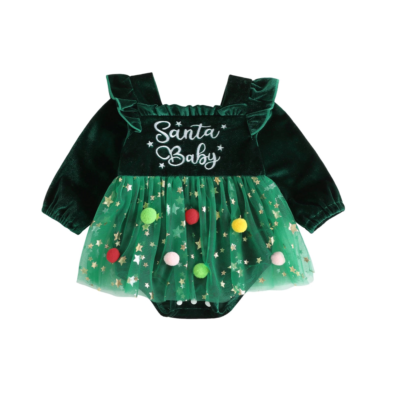 SANTA BABY Velvet Romper Dress