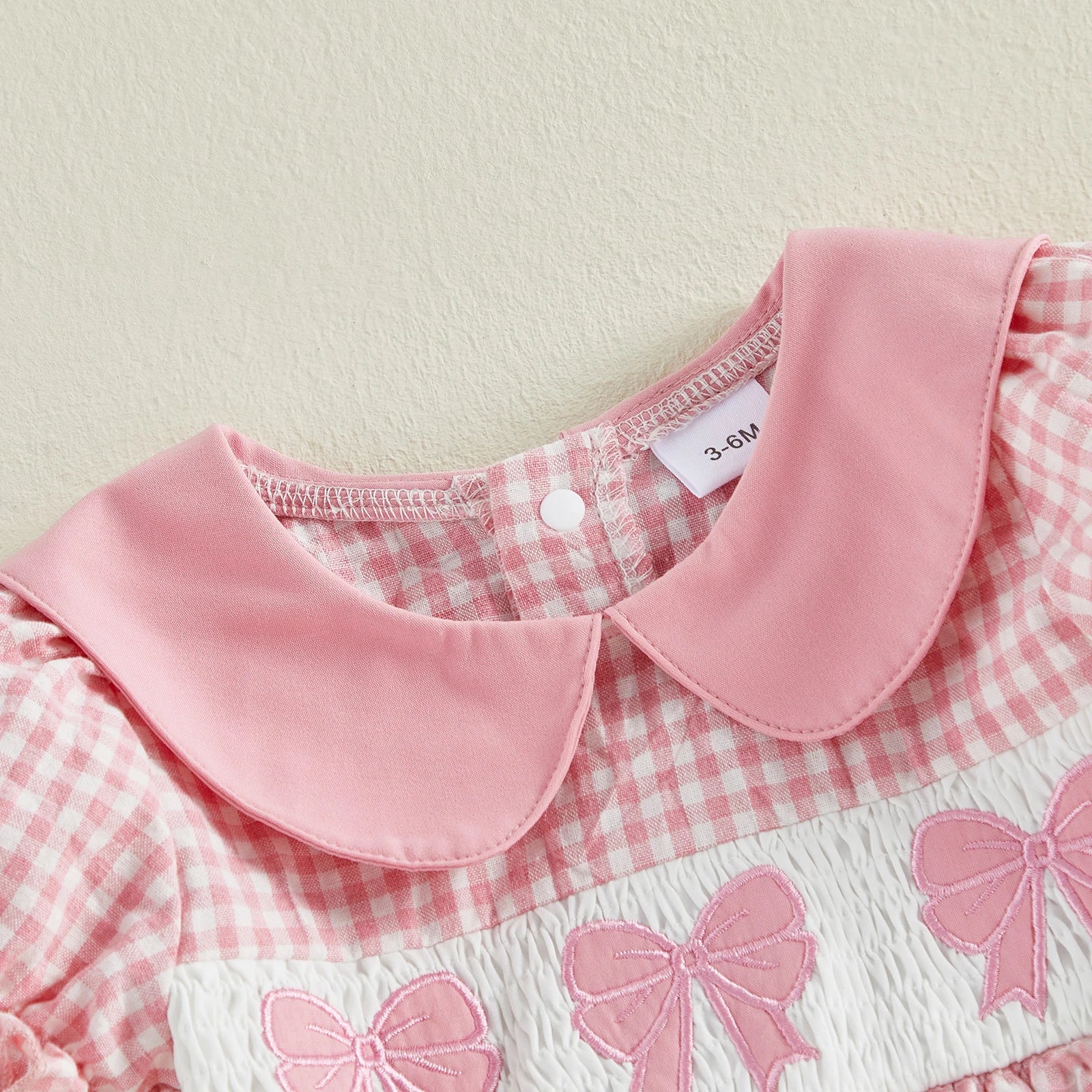 BOWTIES Checkered Romper Dress