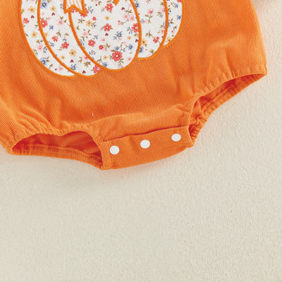 FLORAL PUMPKIN Collar Romper