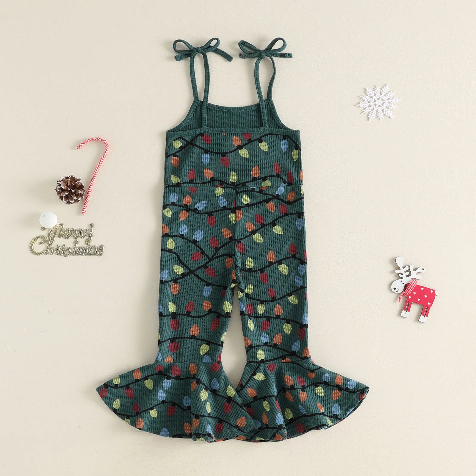 MERRY CHRISTMAS Bellbottom Pull-on Jumpsuit