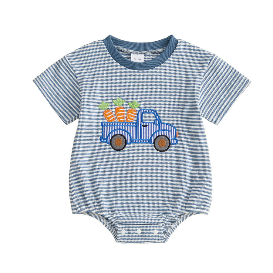 EASTER TRUCK Striped Onesie