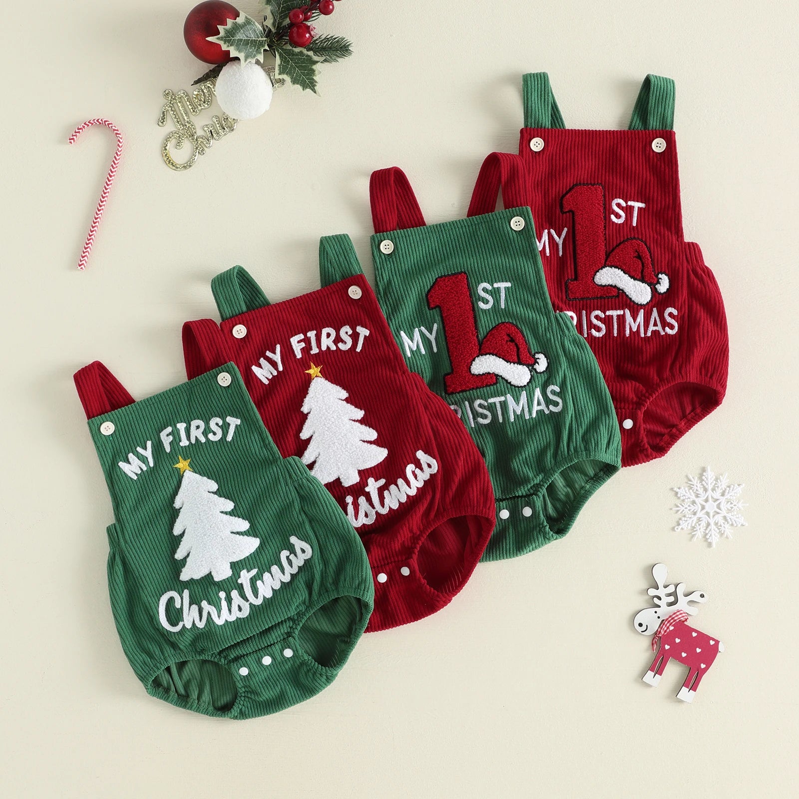MY FIRST CHRISTMAS Corduroy Romper