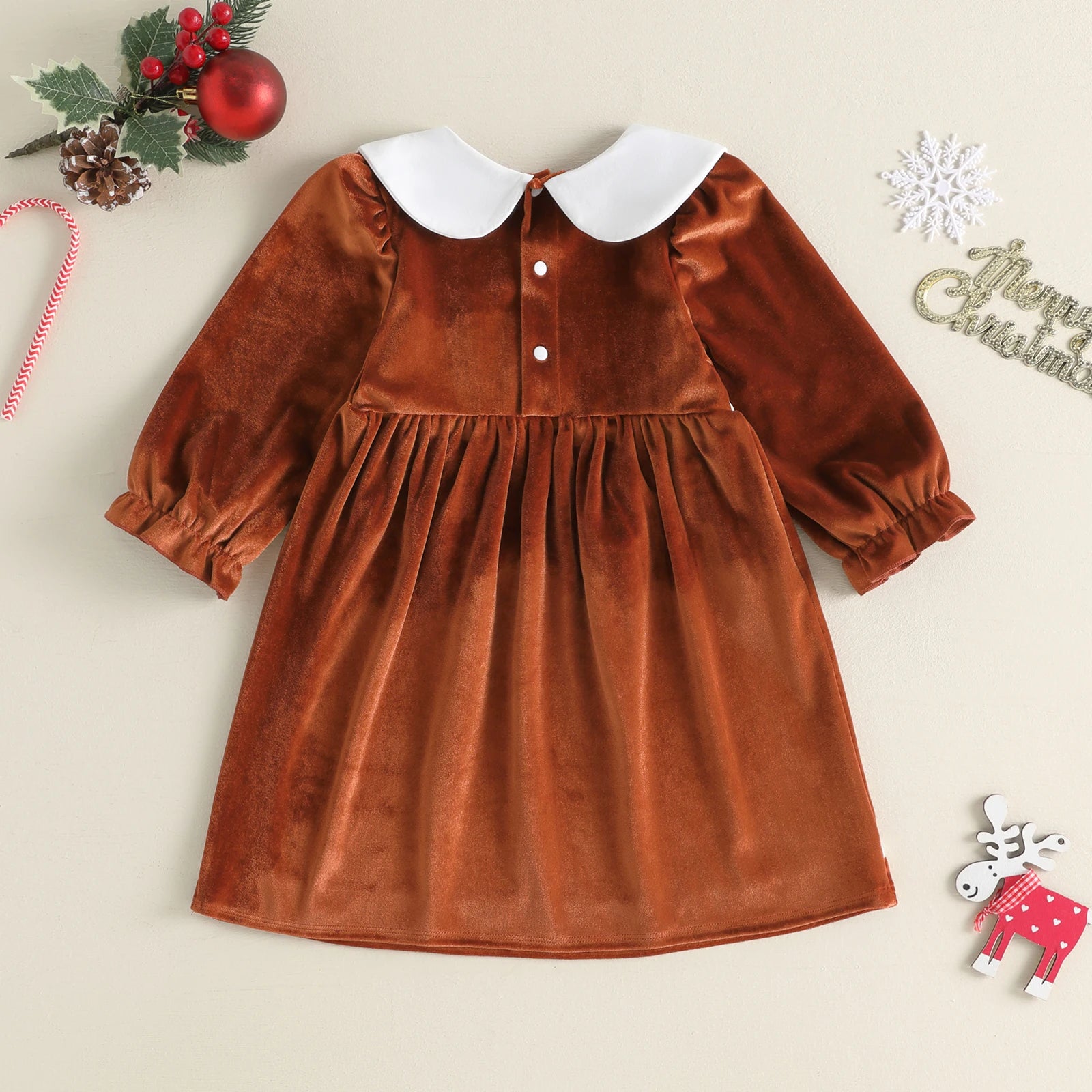 GINGERBREAD MAN Velvet Bowtie Dress