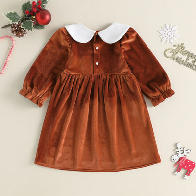 GINGERBREAD MAN Velvet Bowtie Dress