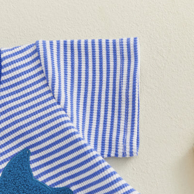 SHARK Striped Onesie