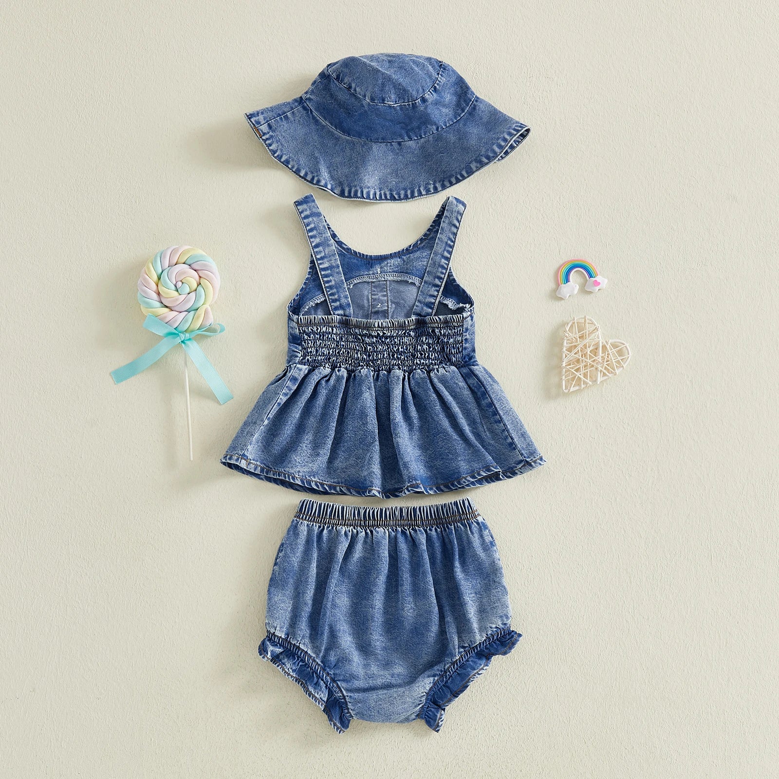 ROMY Denim Outfit with Sun Hat