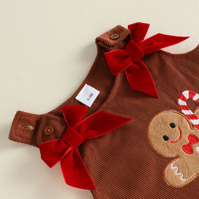GINGERBREAD MAN Corduroy Bowtie Dress