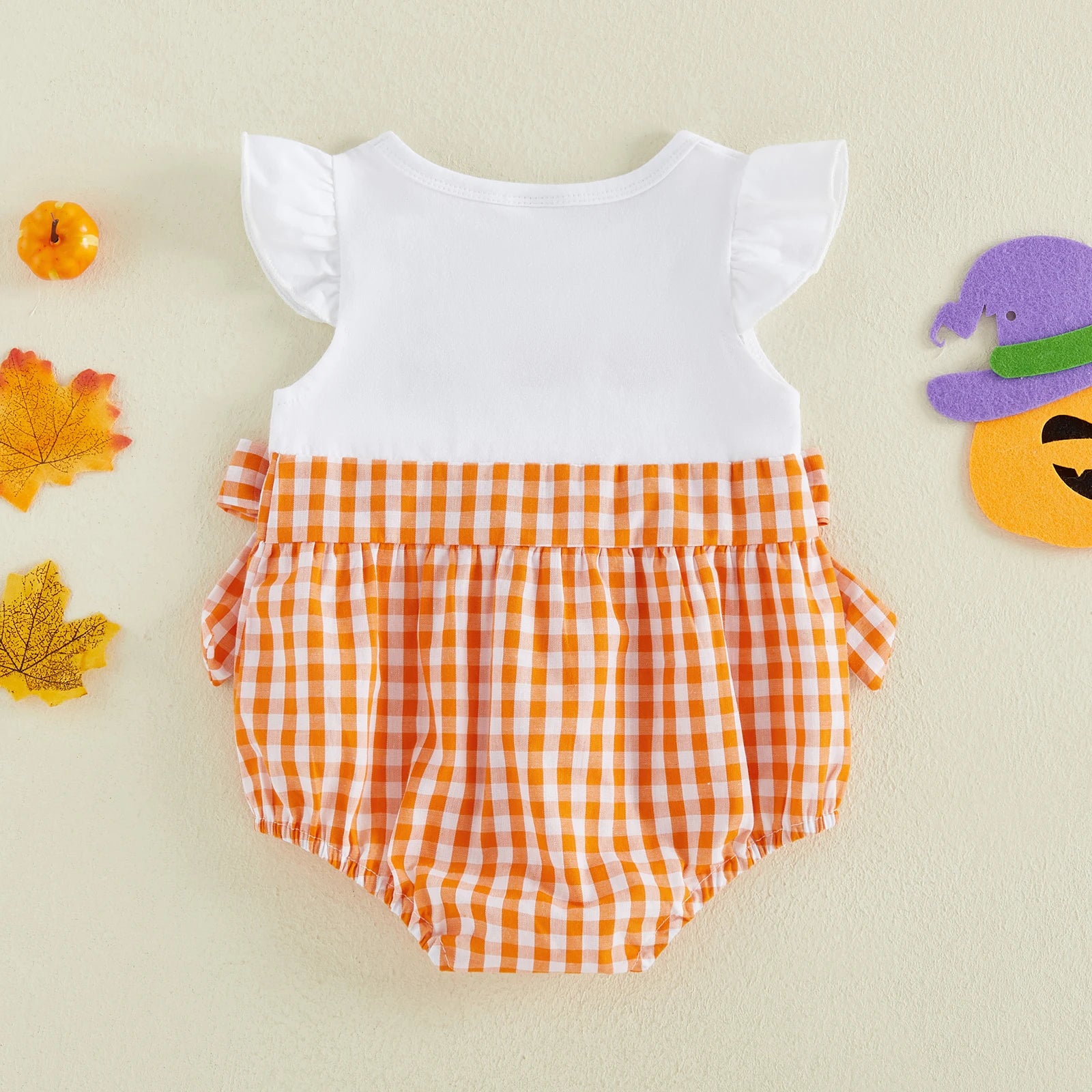 HAPPY PUMPKINS Checkered Romper