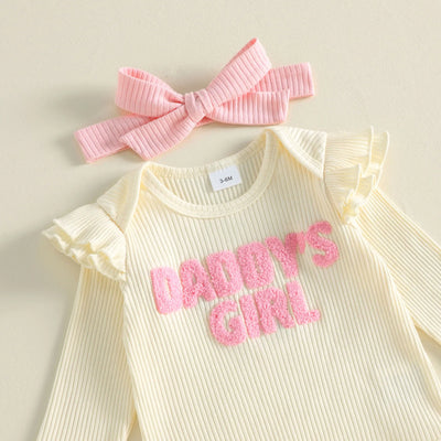 DADDY'S GIRL Ribbed Bellbottom Outfit