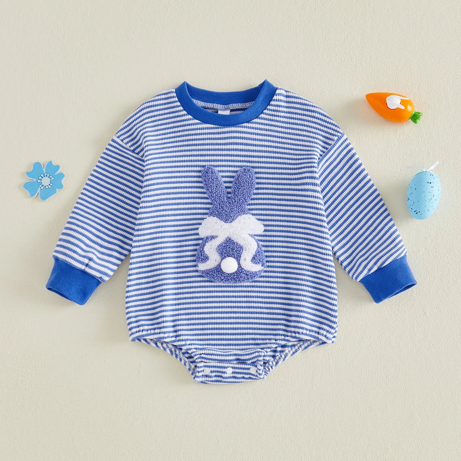 BUNNY Striped Long-Sleeve Onesie
