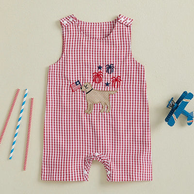 PATRIOTIC PUP Checkered Jumpsuit
