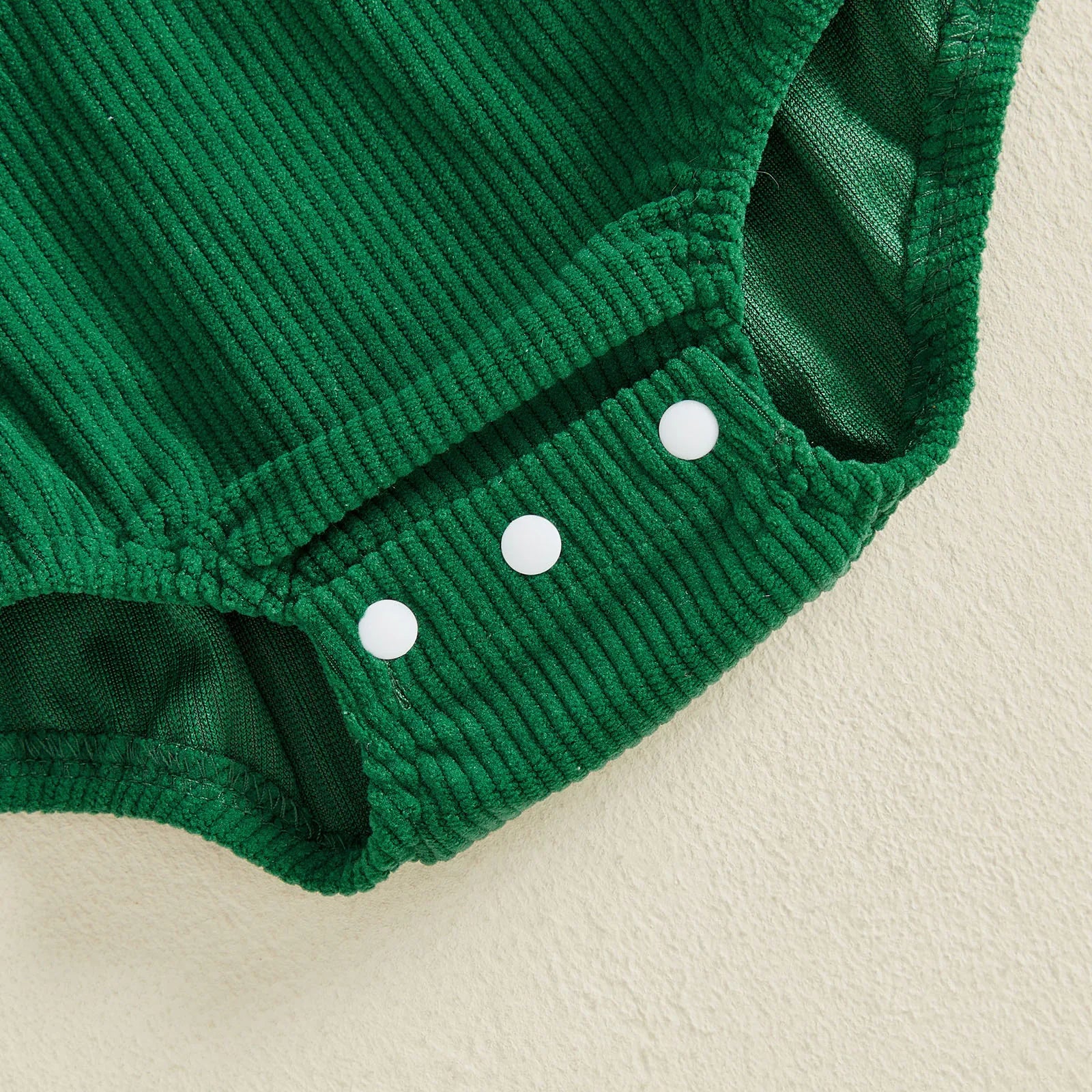 MY FIRST CHRISTMAS Green Corduroy Romper