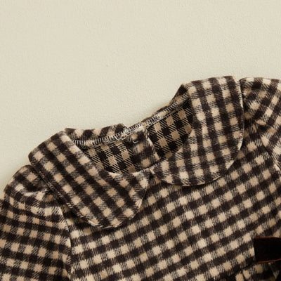 MARA Checkered Flannel Bowtie Dress