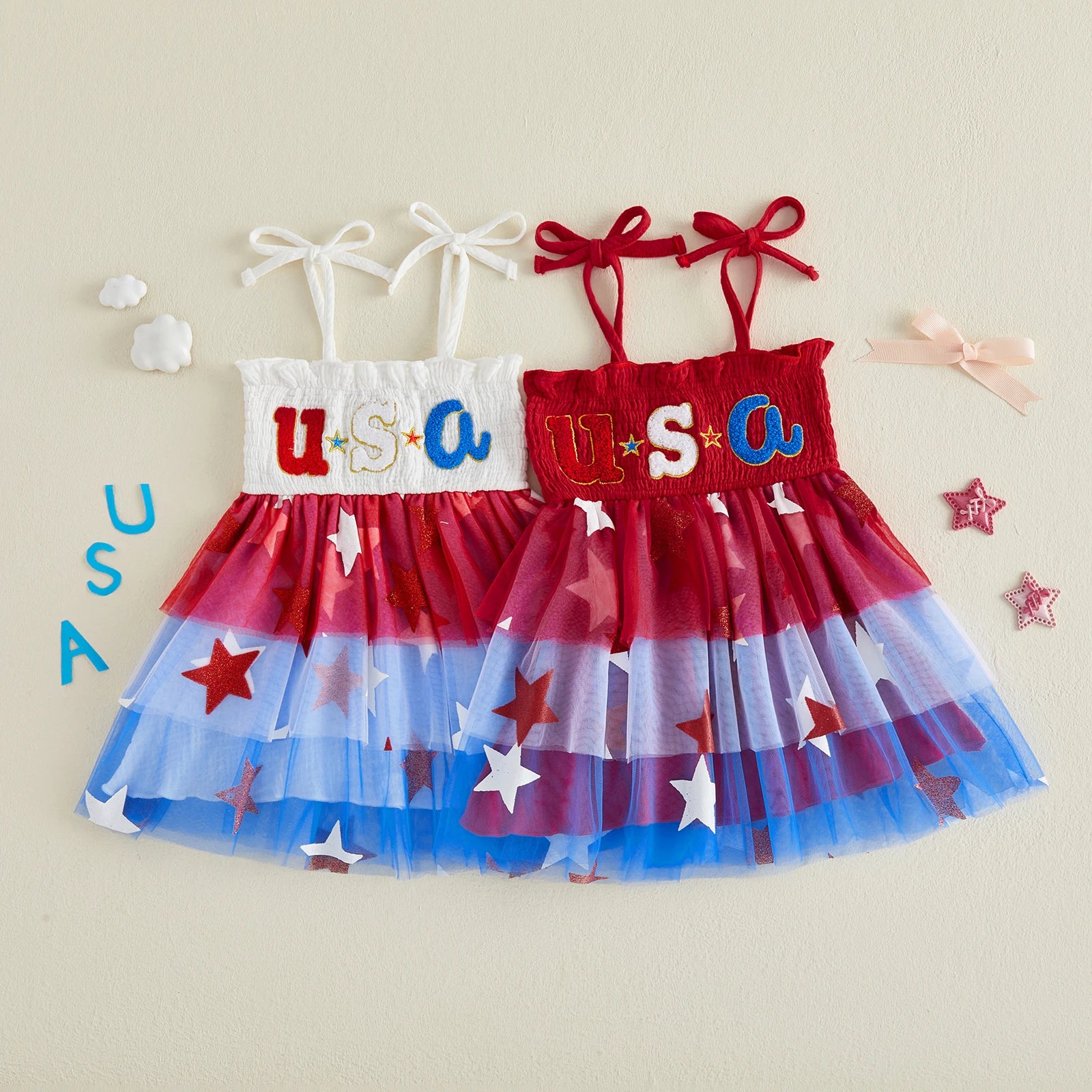 USA Smocked Star Dress