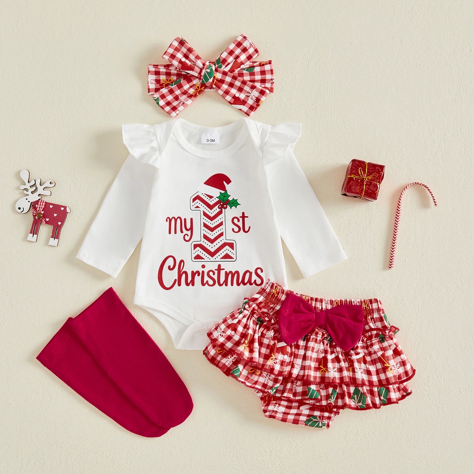 MY 1ST CHRISTMAS Checkered Outfit