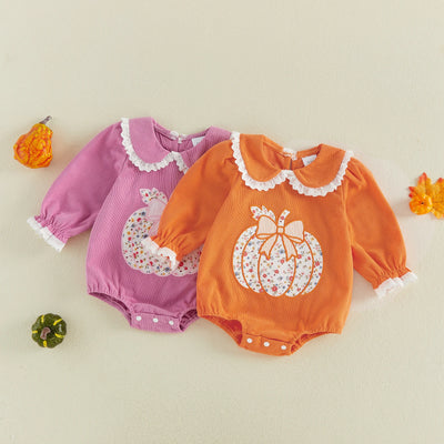 FLORAL PUMPKIN Collar Romper