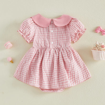 BOWTIES Checkered Romper Dress