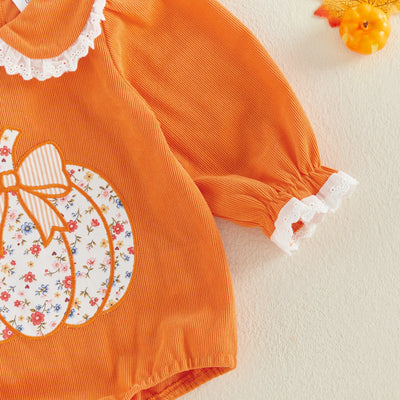 FLORAL PUMPKIN Collar Romper