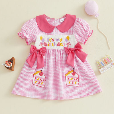 IT'S MY BIRTHDAY Pink Checkered Dress
