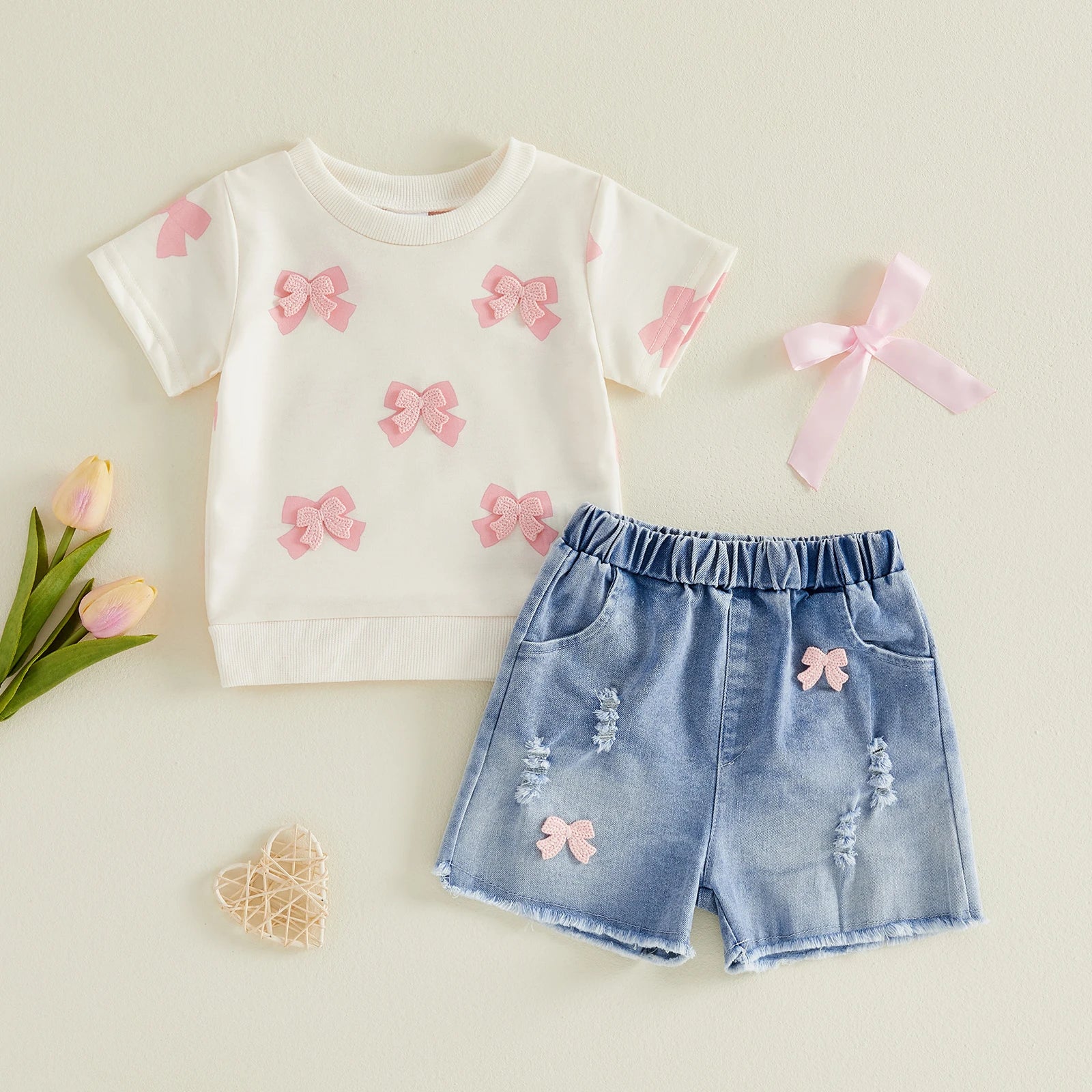 BOWTIE Denim Shorts Outfit