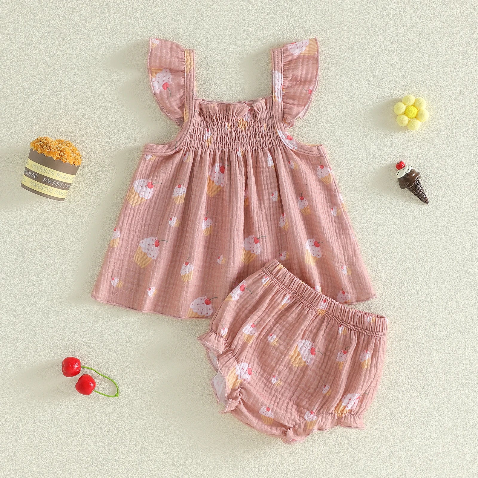 CUPCAKES Smocked Outfit