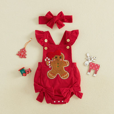 GINGERBREAD GIRL Corduroy Romper