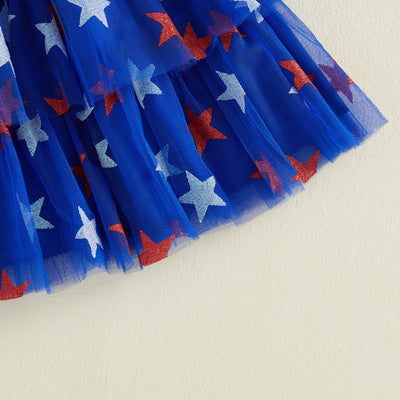 RED WHITE AND BLUE Layered Tulle Dress