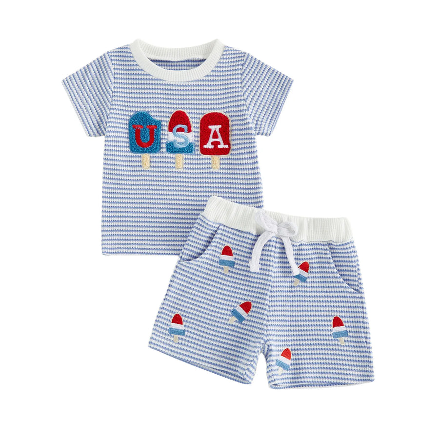USA Popsicle Striped Outfit