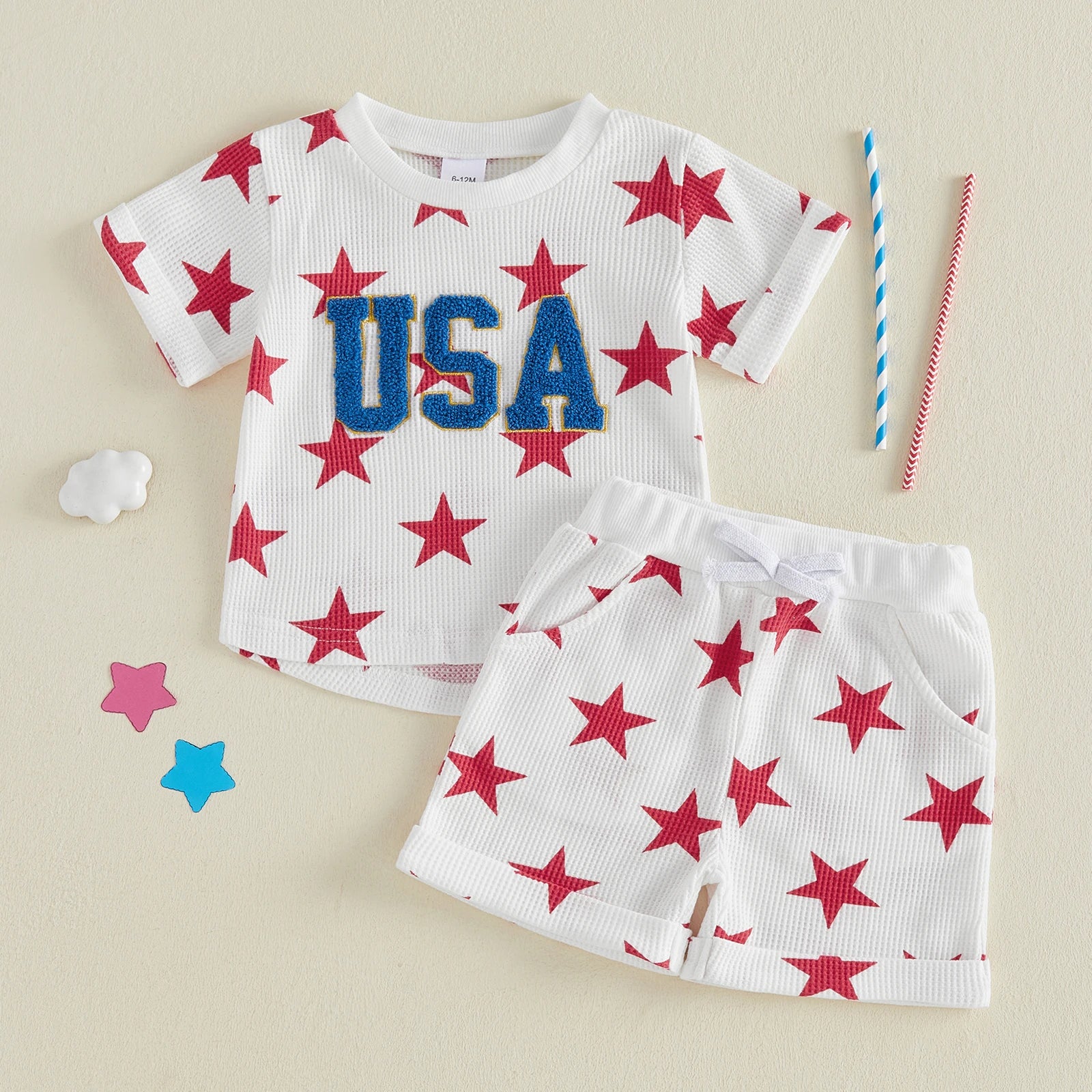 USA STAR White Summer Outfit