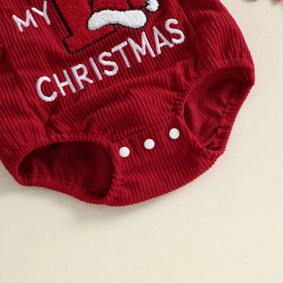 MY FIRST CHRISTMAS Corduroy Romper