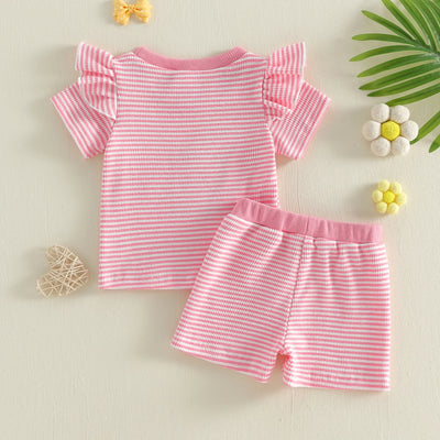 GOOSE Striped Ruffle Outfit