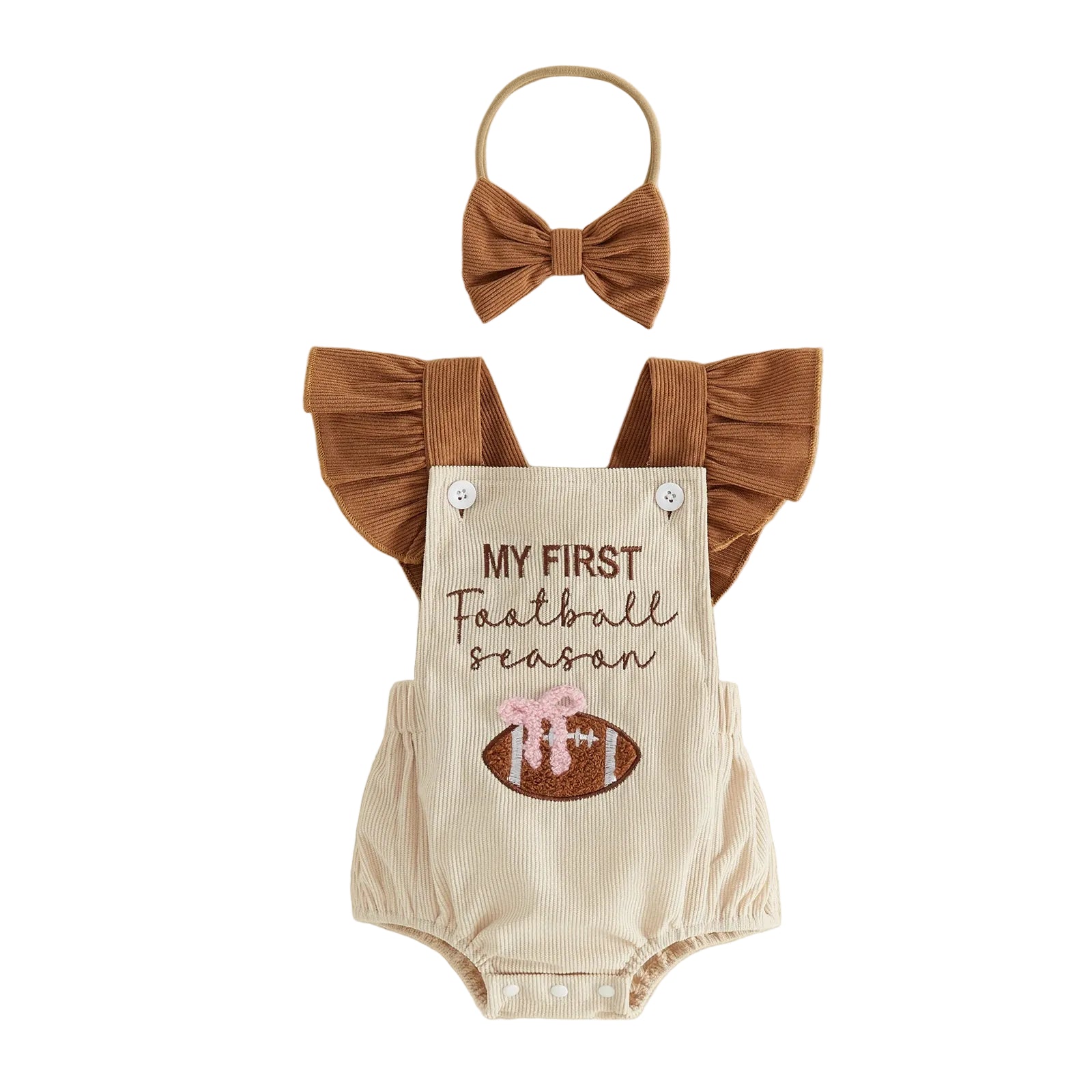 MY FIRST FOOTBALL SEASON Corduroy Romper