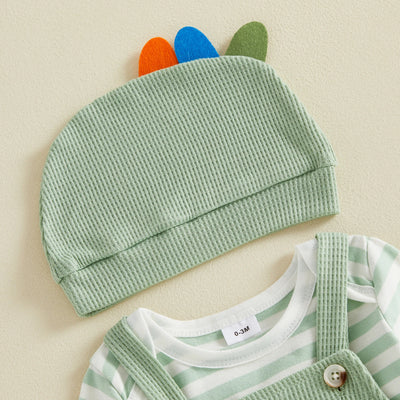 BABY DINO Waffle Knit Overall Outfit