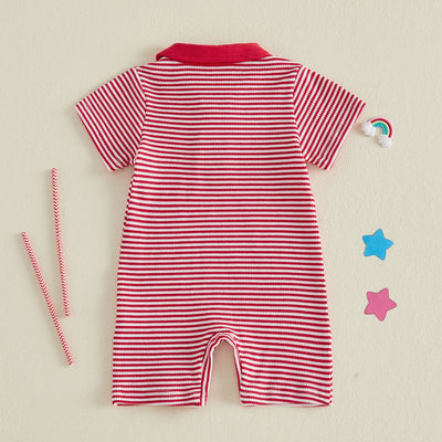 AMERICA Striped Polo Jumpsuit