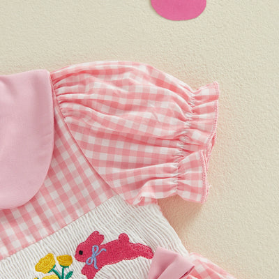 HOPPING BUNNIES Checkered Romper Dress