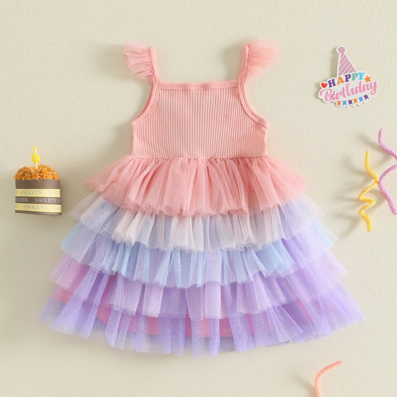 B*DAY GIRL Layered Tulle Dress