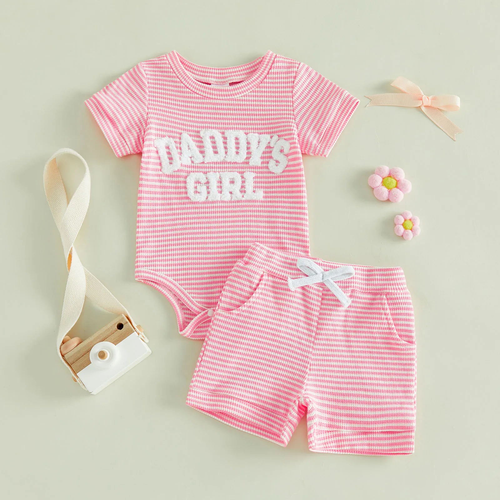 DADDY'S GIRL Striped Outfit