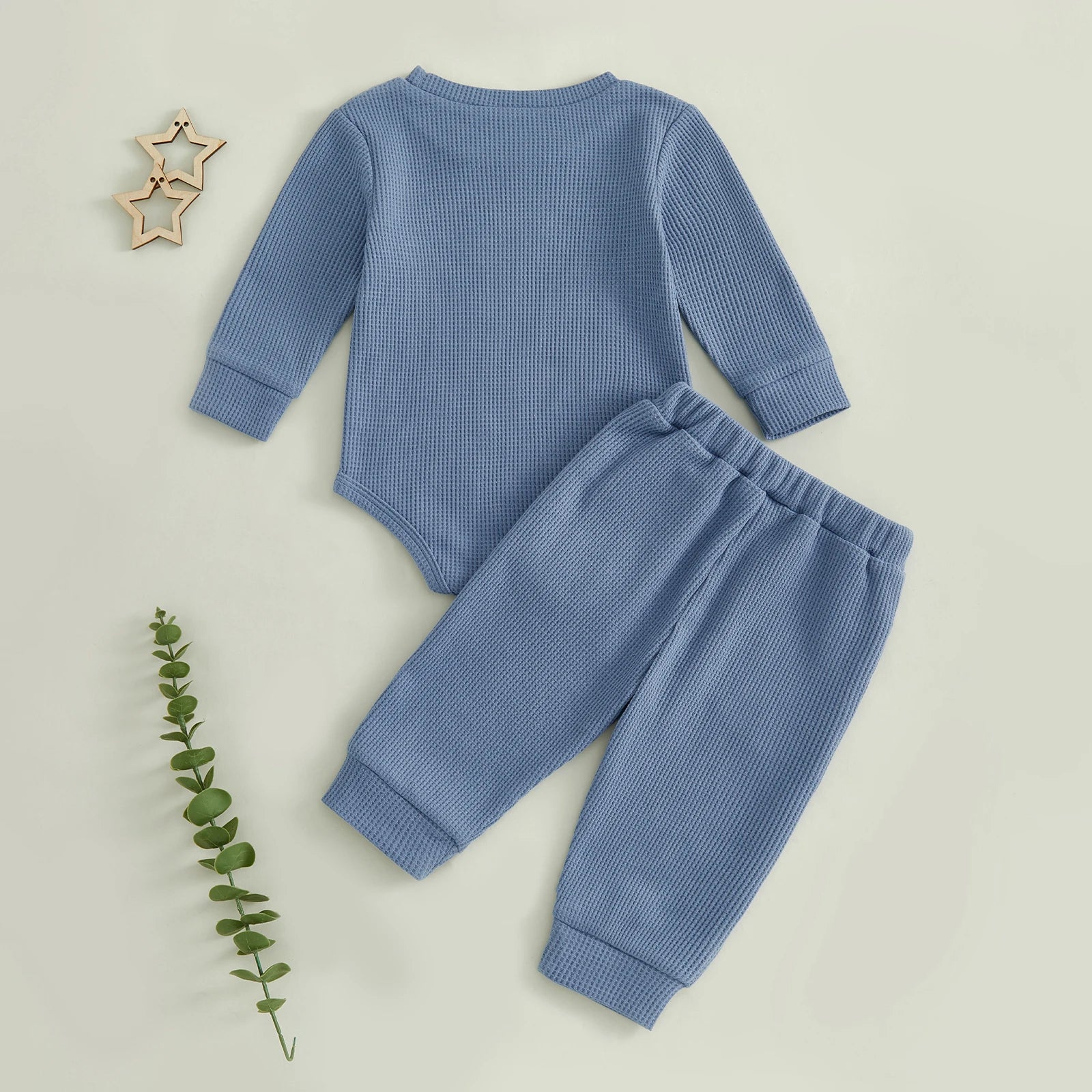 LITTLE SISTER/BROTHER Waffle Knit Outfit