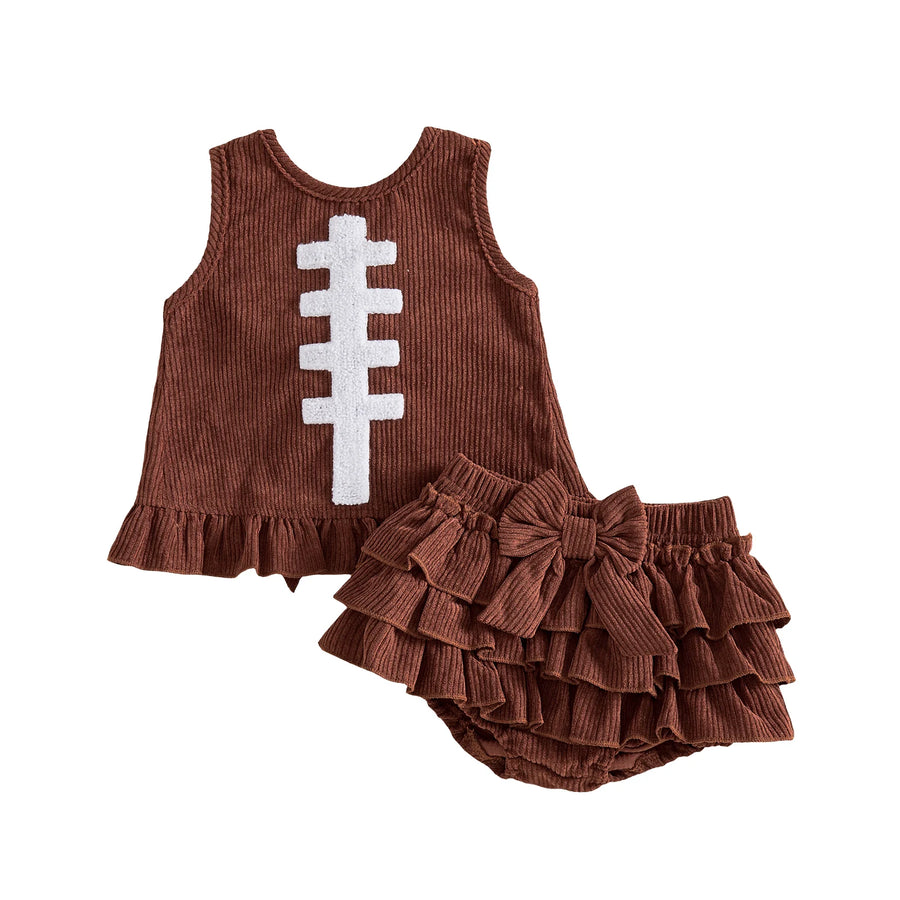 BASEBALL Corduroy Ruffle Outfit