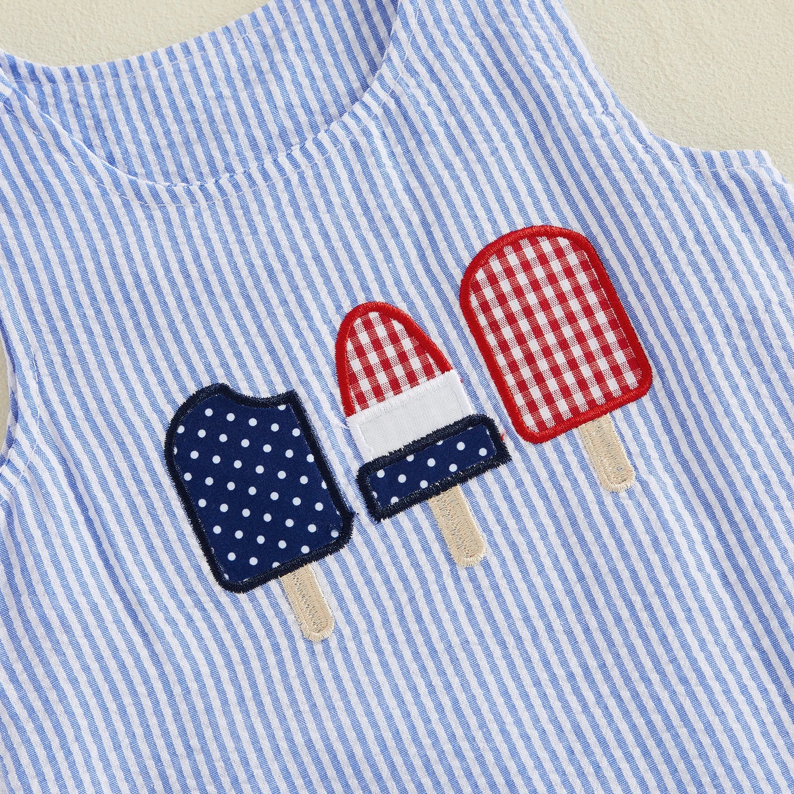 RED WHITE & BLUE POPSICLES Romper
